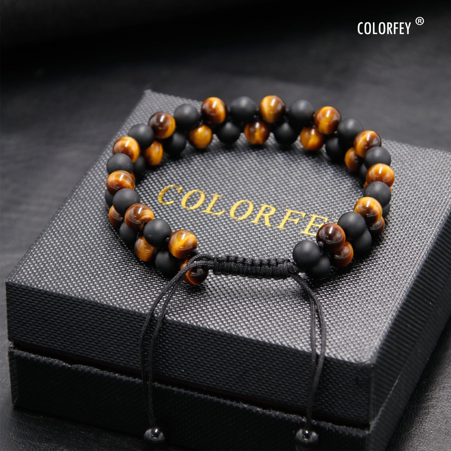 Tiger Eye and Black Onyx Gemstone Healing Bracelet 6mm