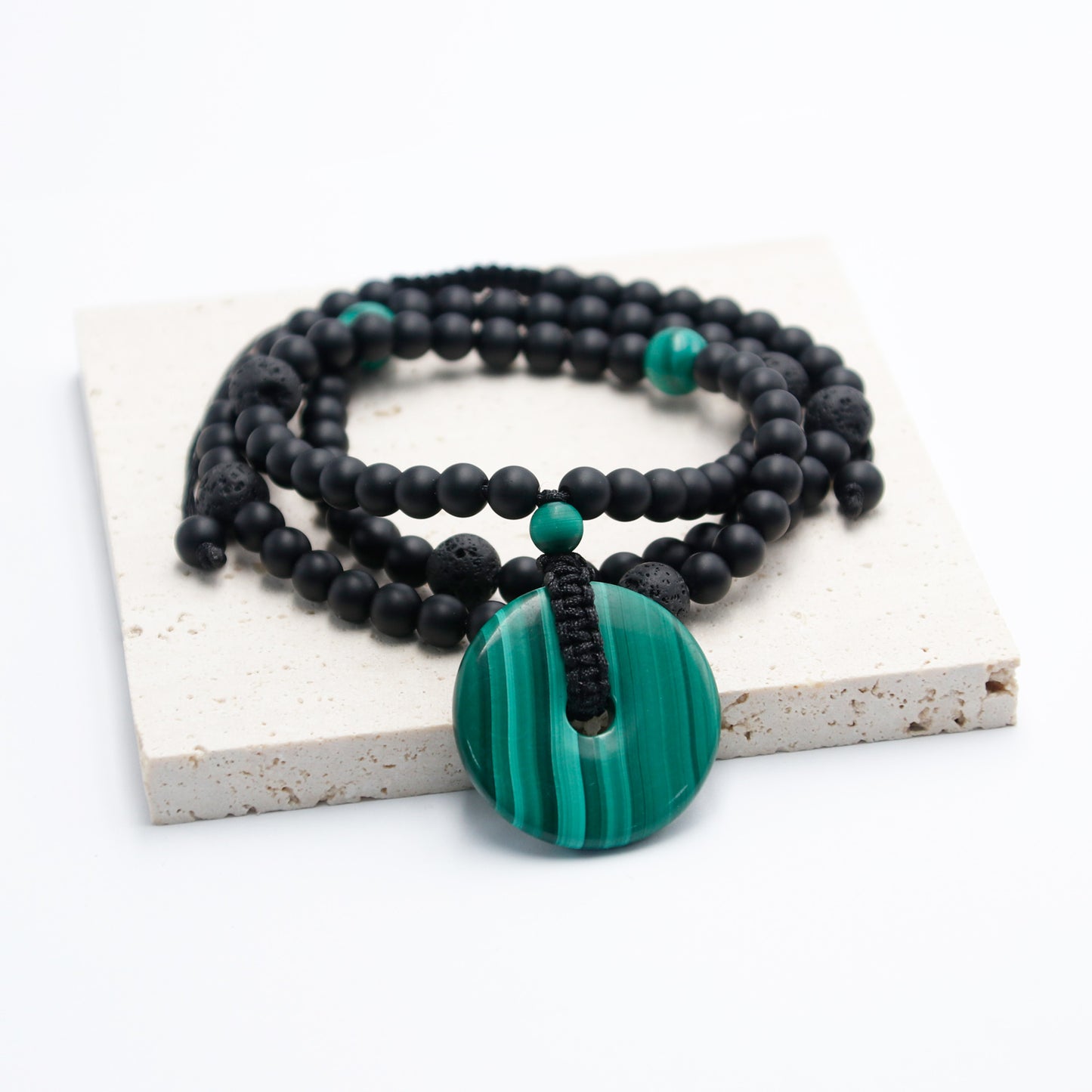 Malachite Beaded Necklace for Men and Women