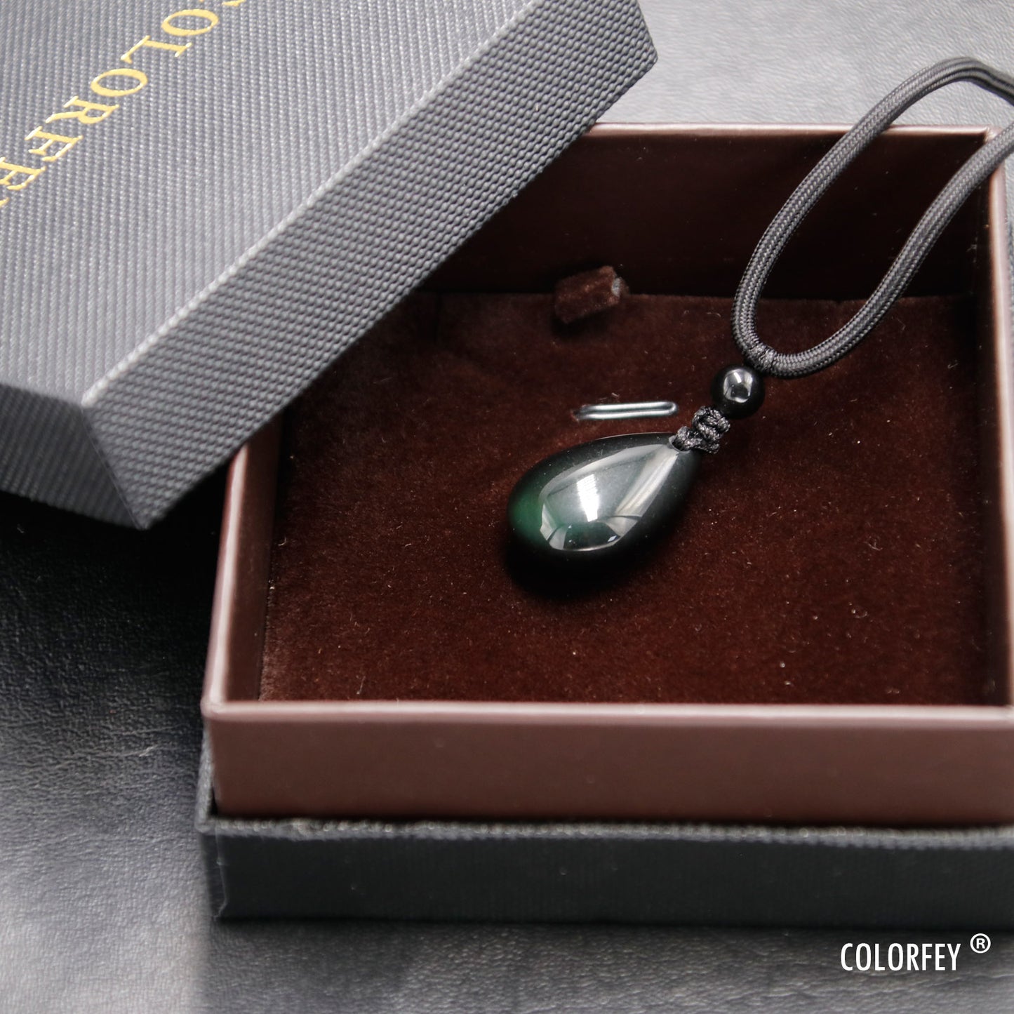 Teardrop Obsidian Protection Necklace