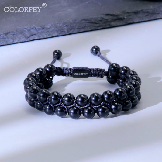 obsidian 2 row bracelet