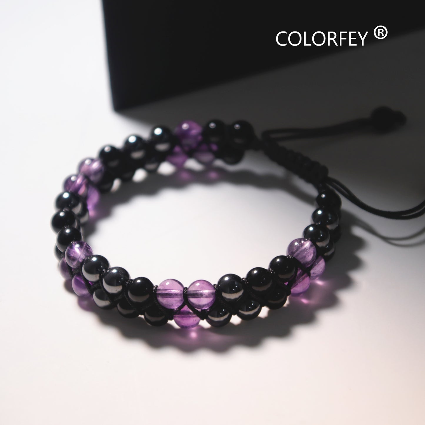 Amethyst Triple Healing Bracelet, 6mm, COLORFEY