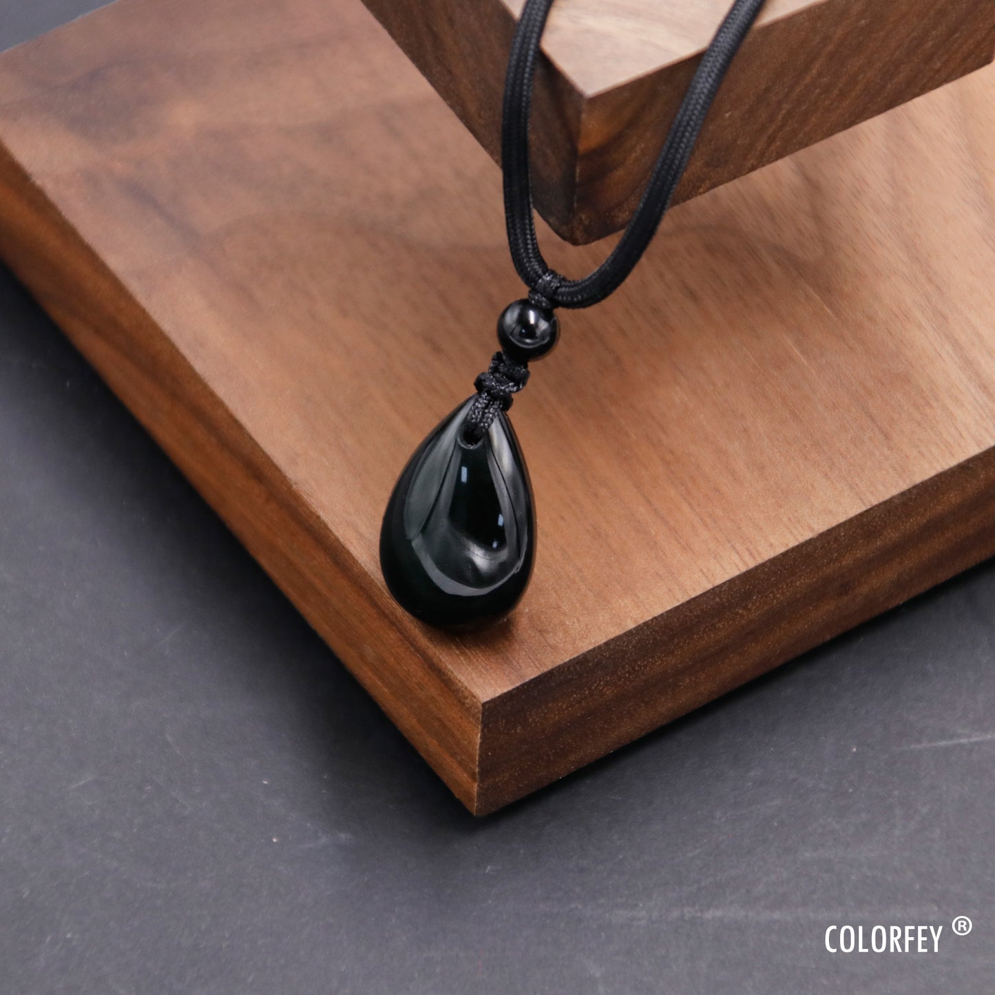 Teardrop Obsidian Protection Necklace