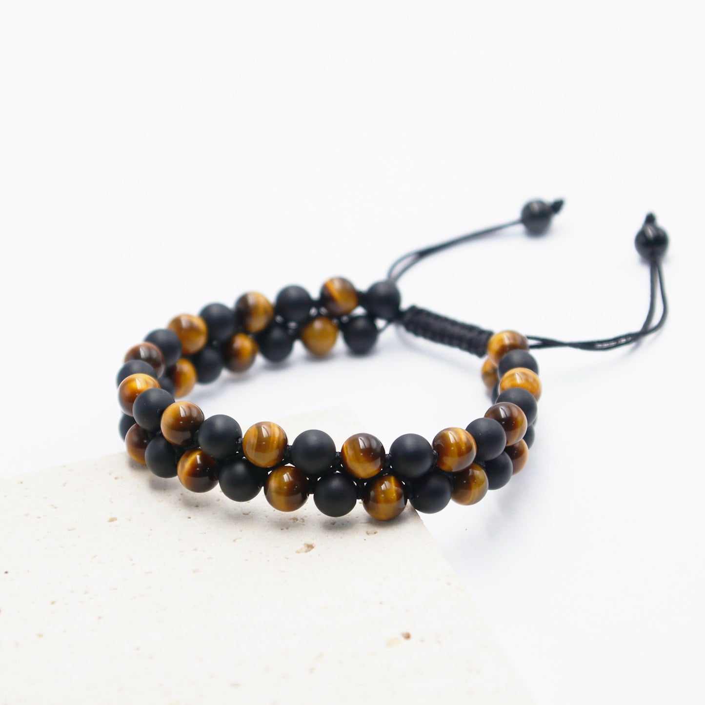 Tiger Eye and Black Onyx Gemstone Healing Bracelet 6mm