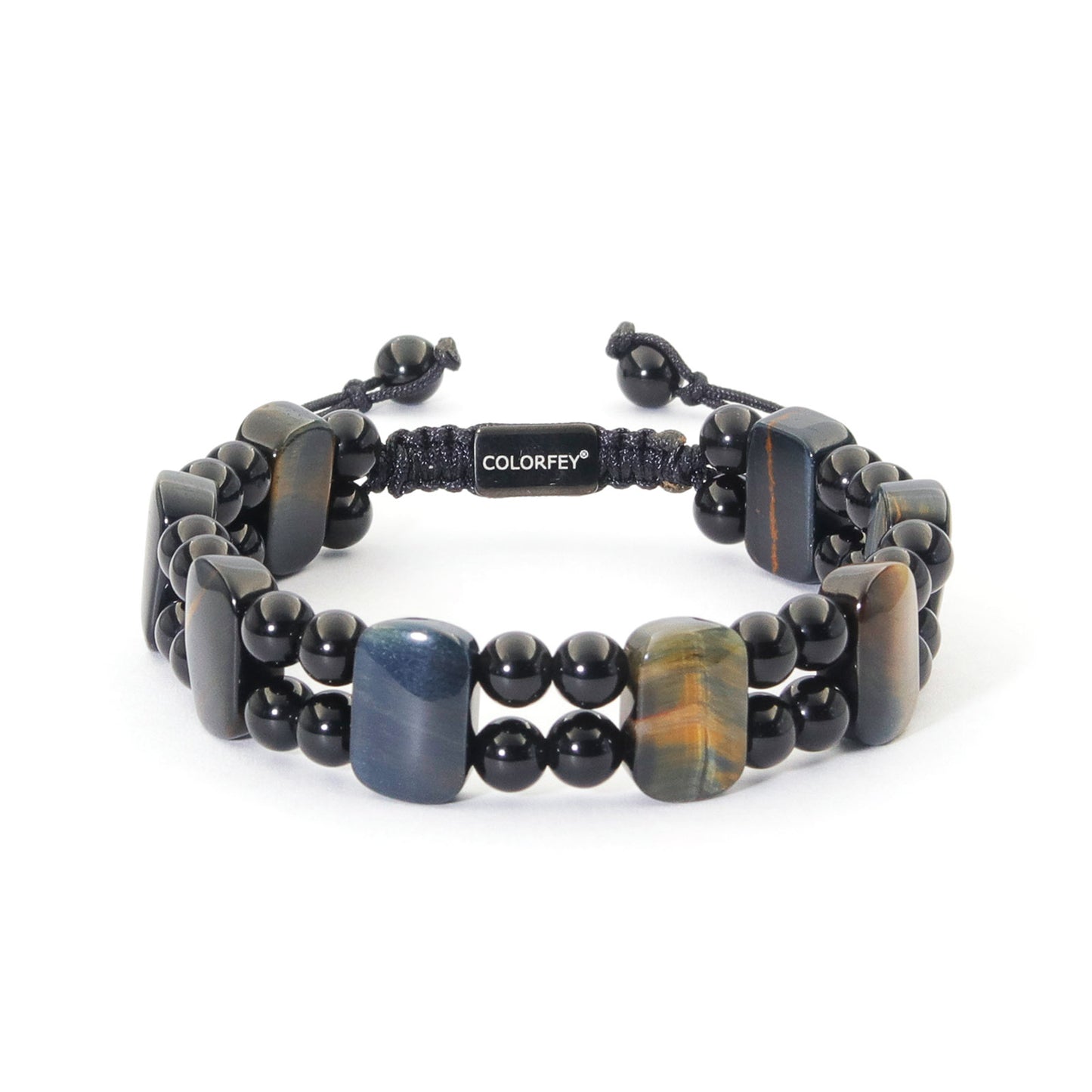 Gold Blue Tiger Obsidian Bracelet