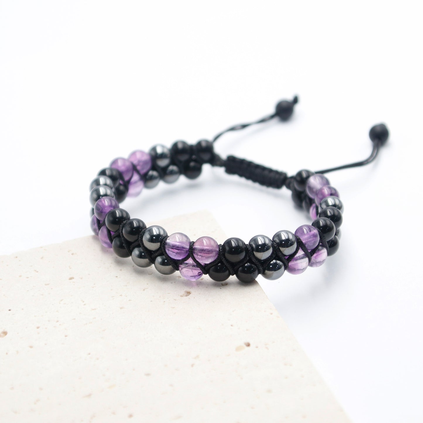 Amethyst Triple Healing Bracelet, 6mm, COLORFEY