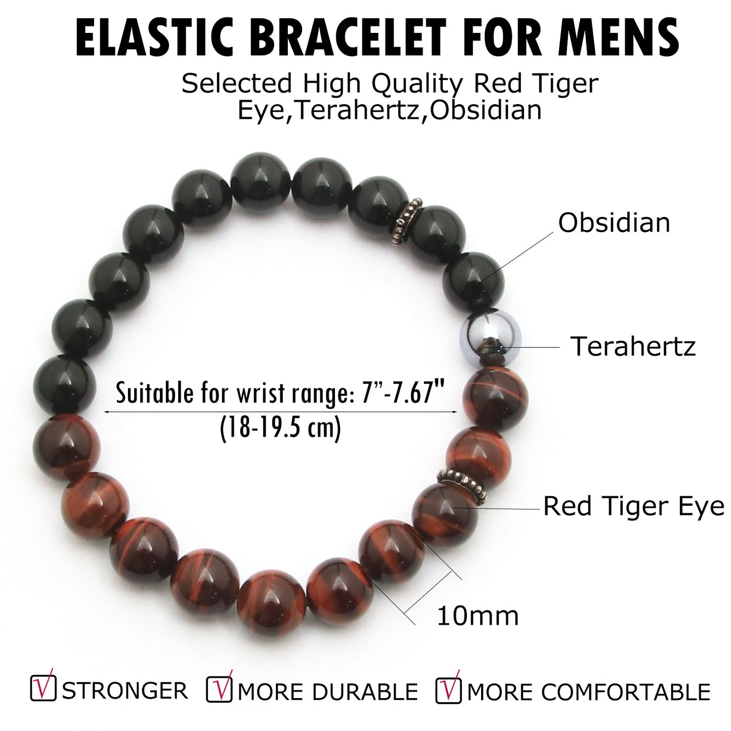 Red tiger eye &terahertz bracelet