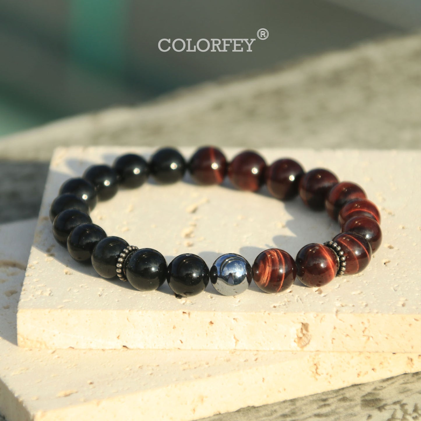 Red tiger eye &terahertz bracelet