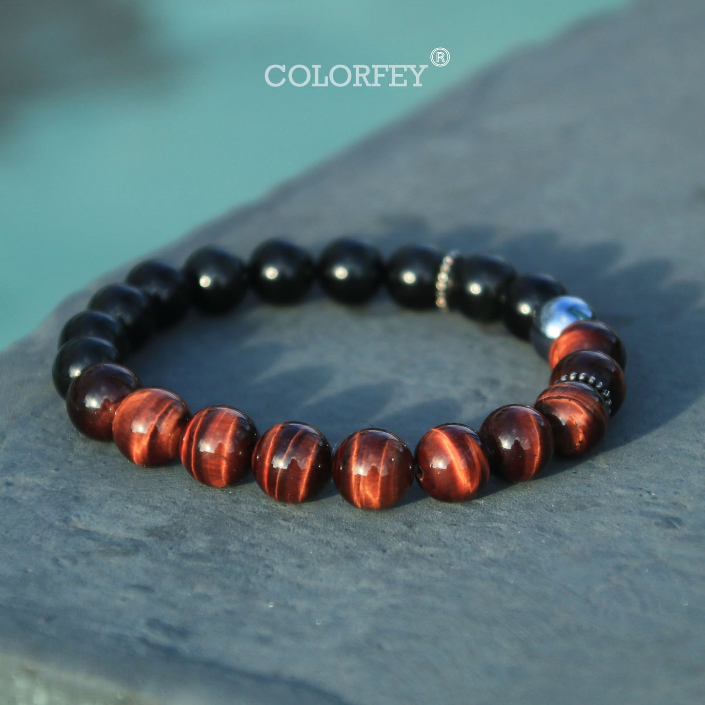 Red tiger eye &terahertz bracelet