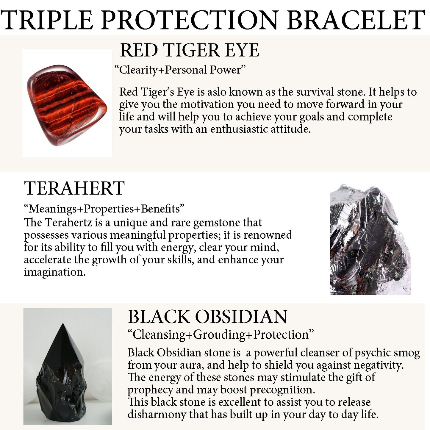 Red tiger eye &terahertz bracelet