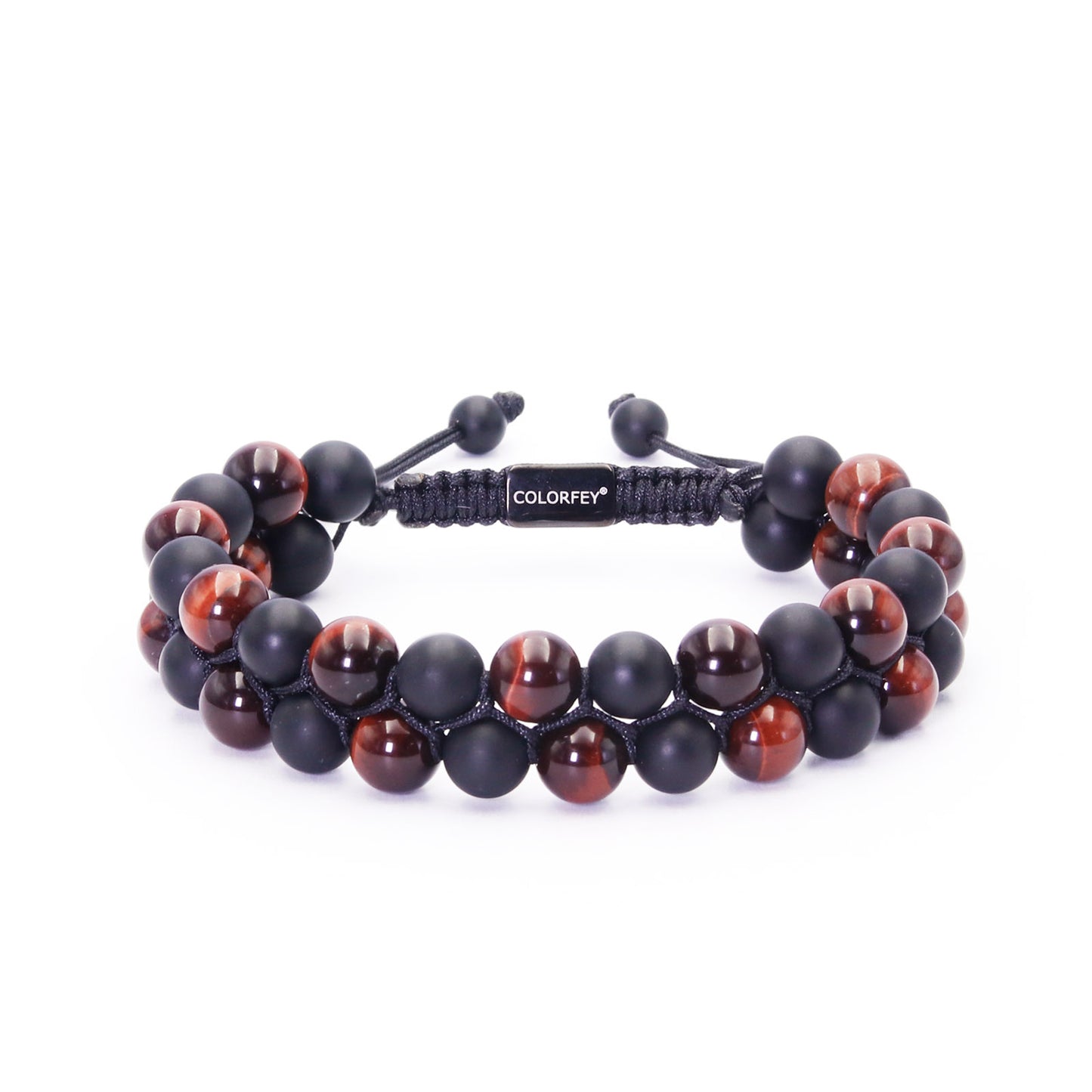 tiger eye onyx 2 row bracelet