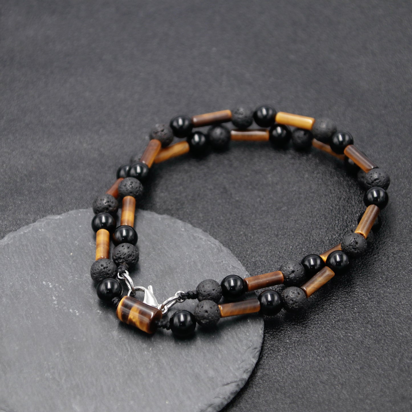 Obsidian Triple Protection Necklace for Men