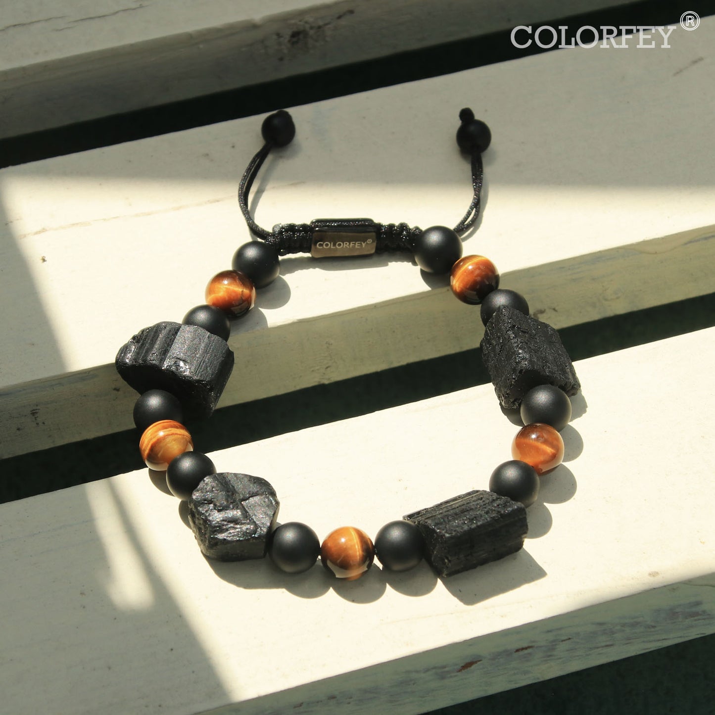 Raw Tourmaline&Tiger Eye Onyx Bracelet