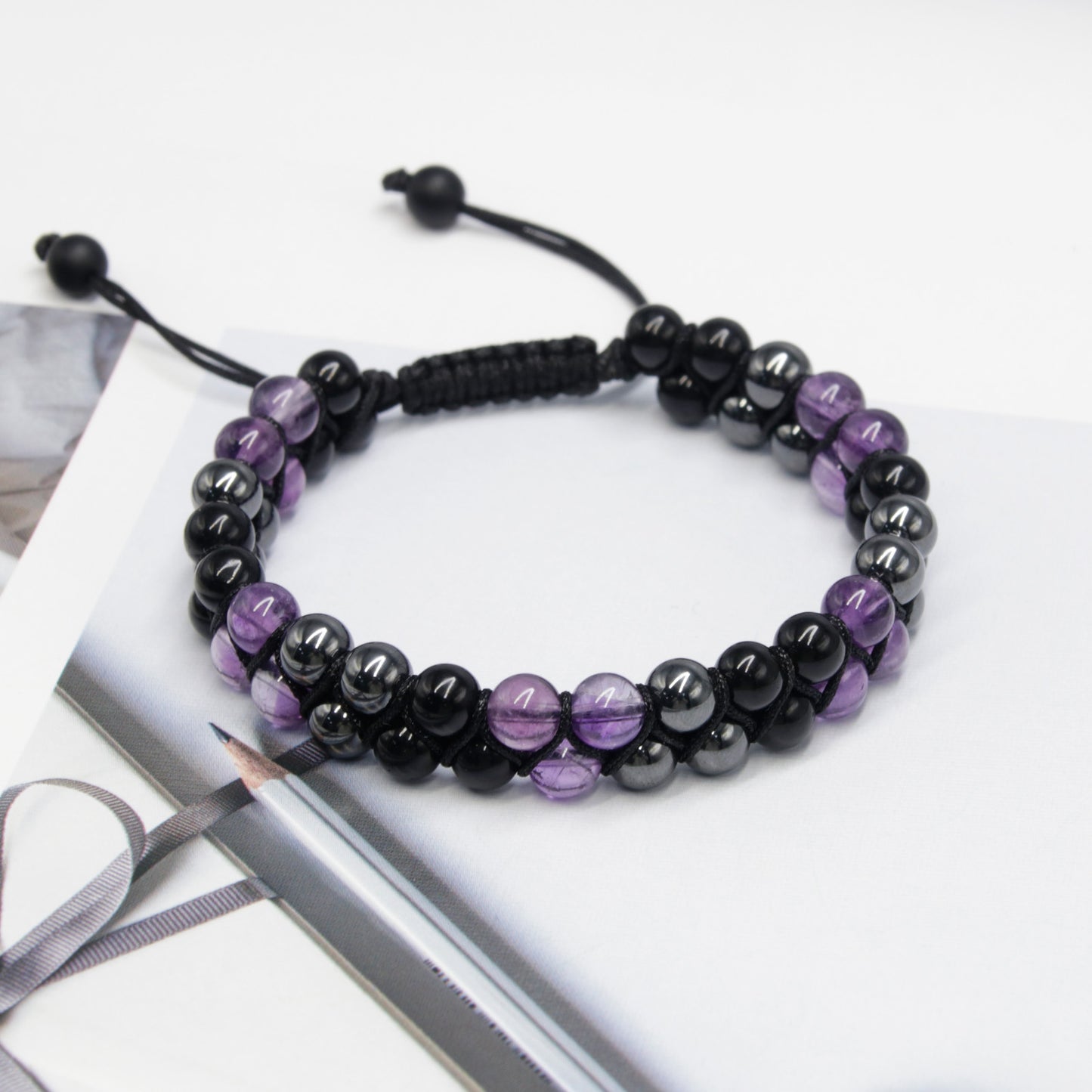 Amethyst Triple Healing Bracelet, 6mm, COLORFEY