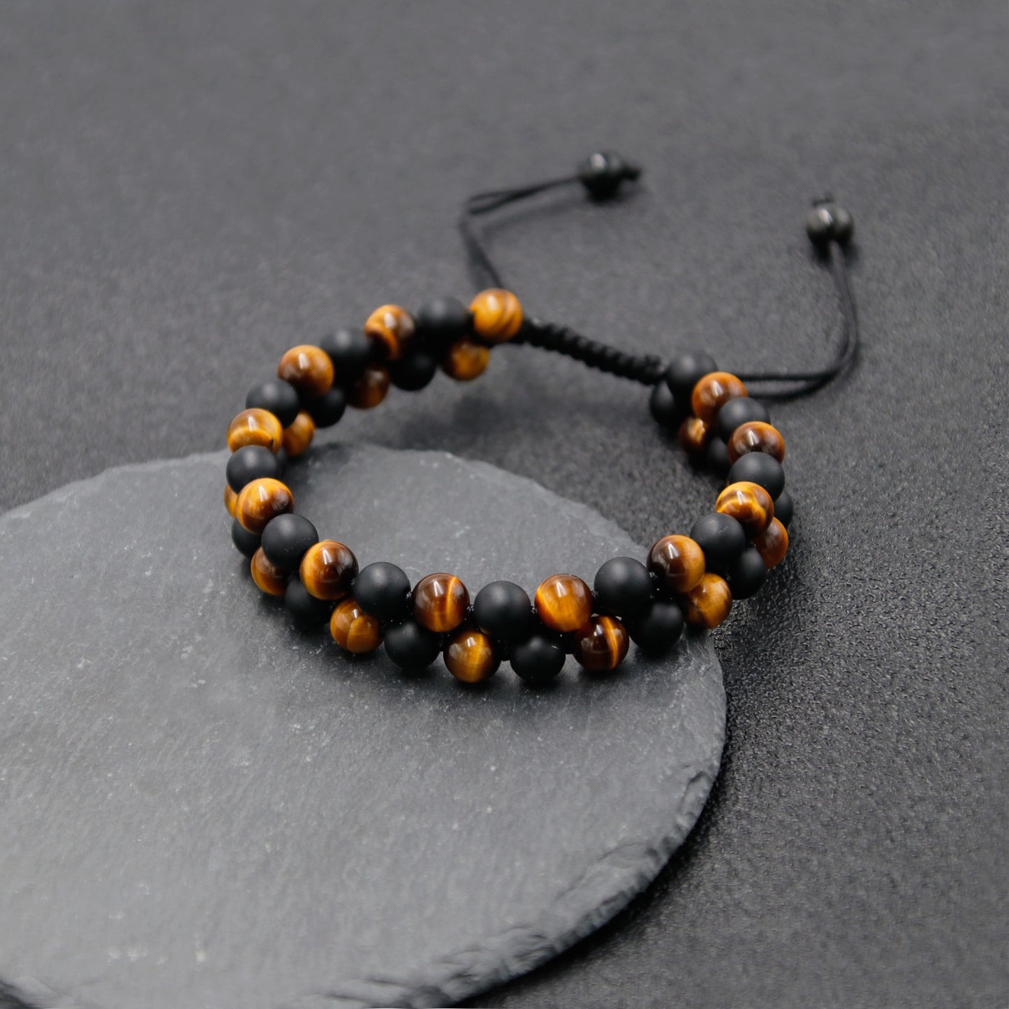 Tiger Eye and Black Onyx Gemstone Healing Bracelet 6mm